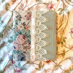 Vintage Floral Tapestry Address Book, Cottagecore Lace Organizer, Rose Print